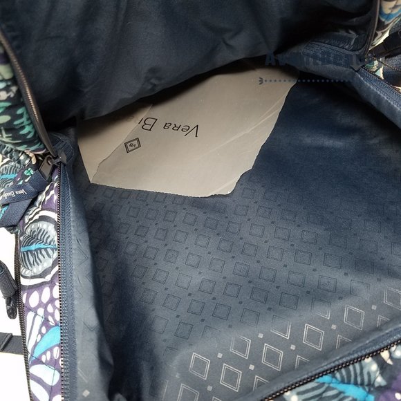 Vera Bradley Essential Expandable LG Quilted Blue Island Medallion Backpack New - Picture 5 of 13